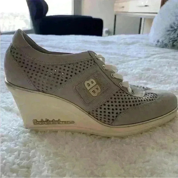 Baldinini Leather Sneaker Platform Shoe, nude lace up ankle boot, size 38 EUR - Picture 11 of 13